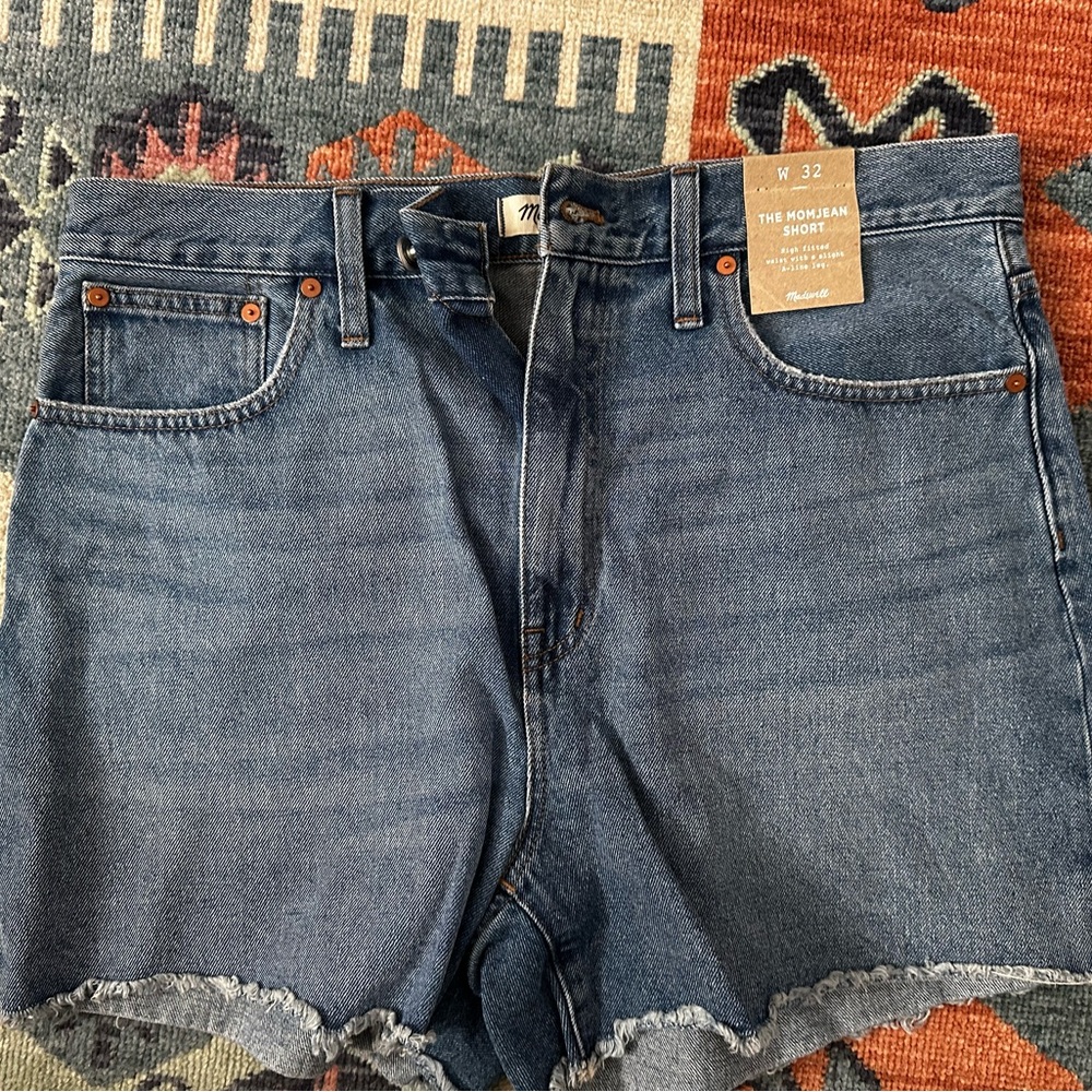 Madewell the mom Jean Denim Shorts size 32